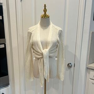 Forever 21 Cream Open-Knit Cardigan